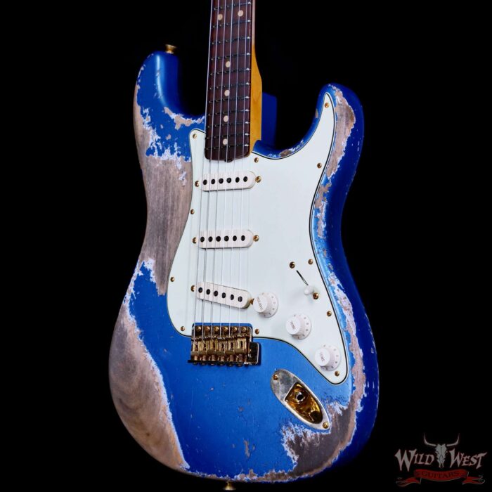 Fender Custom Shop Wild West Guitars 25th Anniversary 1960 Stratocaster Madagascar Rosewood Fretboard Heavy Relic Lake Placid Blue 7.60 LBS - Image 2