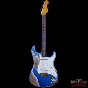 Fender Custom Shop Wild West Guitars 25th Anniversary 1960 Stratocaster Madagascar Rosewood Fretboard Heavy Relic Lake Placid Blue 7.60 LBS - Image 3