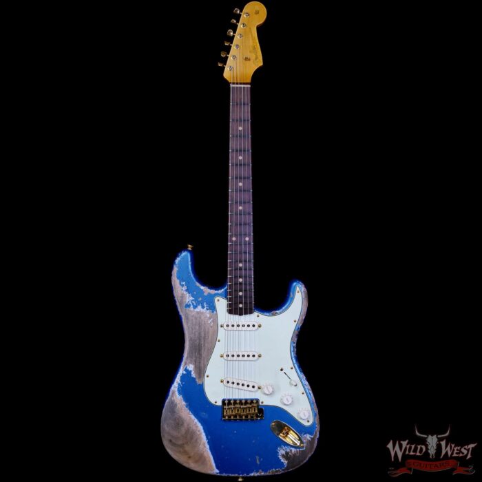 Fender Custom Shop Wild West Guitars 25th Anniversary 1960 Stratocaster Madagascar Rosewood Fretboard Heavy Relic Lake Placid Blue 7.60 LBS - Image 3