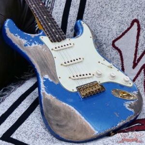 Fender Custom Shop Wild West Guitars 25th Anniversary 1960 Stratocaster Madagascar Rosewood Fretboard Heavy Relic Lake Placid Blue 7.60 LBS - Image 8