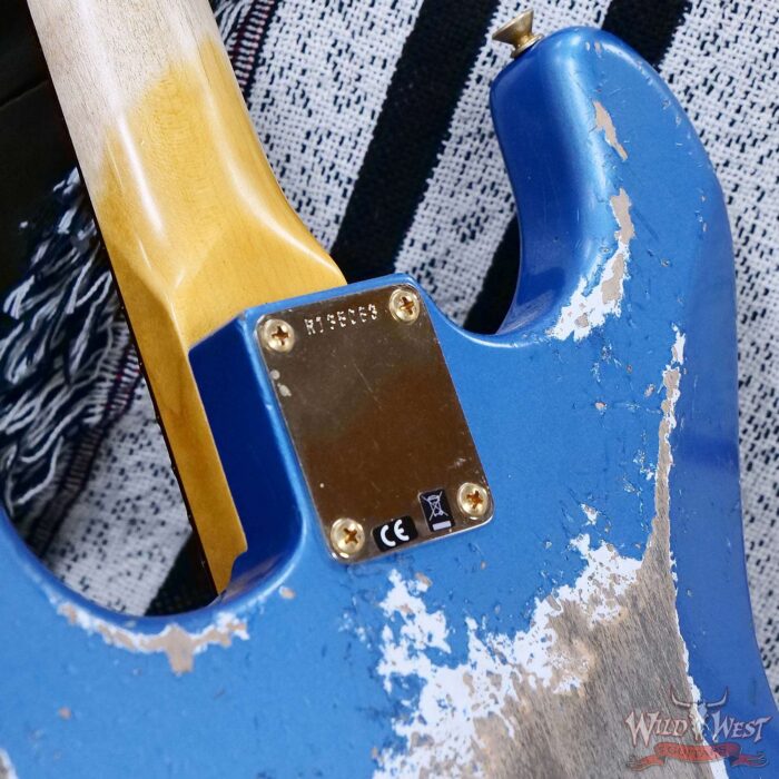 Fender Custom Shop Wild West Guitars 25th Anniversary 1960 Stratocaster Madagascar Rosewood Fretboard Heavy Relic Lake Placid Blue 7.60 LBS - Image 13