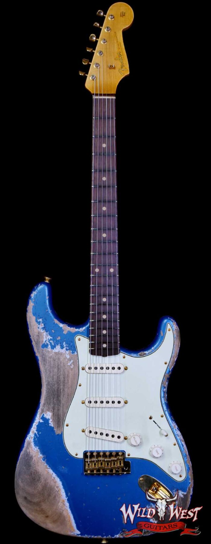 Fender Custom Shop Wild West Guitars 25th Anniversary 1960 Stratocaster Madagascar Rosewood Fretboard Heavy Relic Lake Placid Blue 7.60 LBS - Image 1