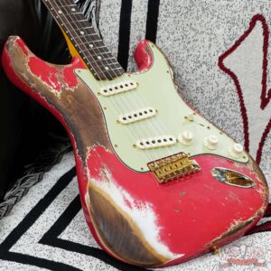Fender Custom Shop Wild West Guitars 25th Anniversary 1960 Stratocaster Madagascar Rosewood Fretboard Heavy Relic Fiesta Red 7.80 LBS - Image 8