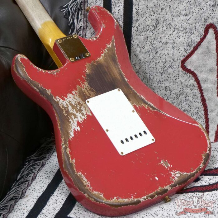 Fender Custom Shop Wild West Guitars 25th Anniversary 1960 Stratocaster Madagascar Rosewood Fretboard Heavy Relic Fiesta Red 7.80 LBS - Image 12