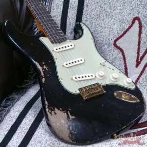 Fender Custom Shop Wild West Guitars 25th Anniversary 1960 Stratocaster Hardtail Madagascar Rosewood Fretboard Heavy Relic Black 7.15 LBS - Image 8