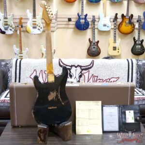 Fender Custom Shop Wild West Guitars 25th Anniversary 1960 Stratocaster Hardtail Madagascar Rosewood Fretboard Heavy Relic Black 7.15 LBS - Image 10