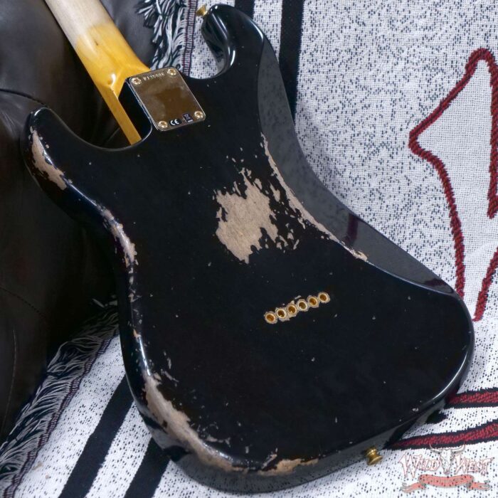 Fender Custom Shop Wild West Guitars 25th Anniversary 1960 Stratocaster Hardtail Madagascar Rosewood Fretboard Heavy Relic Black 7.15 LBS - Image 12
