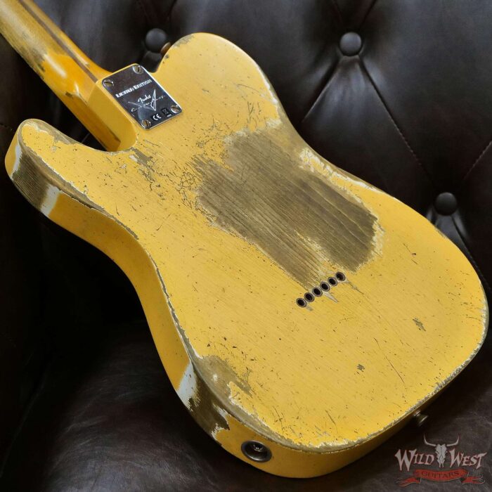 Fender Custom Shop Limited 50’s Pine Esquire Hand-Wound Pickup Super Heavy Relic Aged Nocaster Blonde 6.60 LBS - Image 12