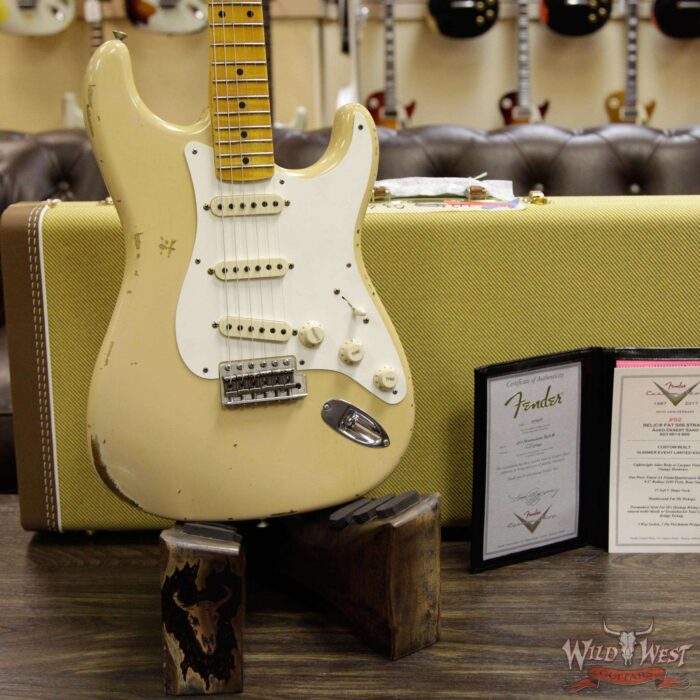 Fender Custom Shop Summer Event LTD Fat 50s Stratocaster Relic Flame Maple Neck Aged Desert Sand - Image 13