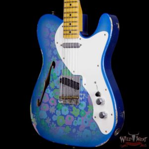 Fender Custom Shop 2017 NAMM Limited Edition 50’s Telecaster Thinline Relic Blue Flower - Image 2