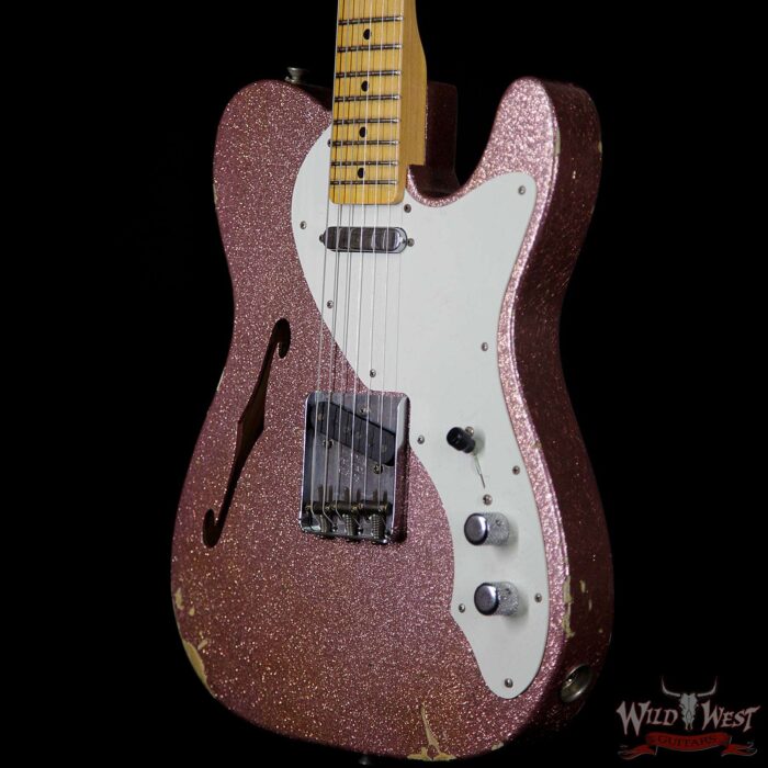 Fender Custom Shop 2017 NAMM Limited Edition 50’s Thinline Telecaster Relic Champagne Sparkle - Image 2