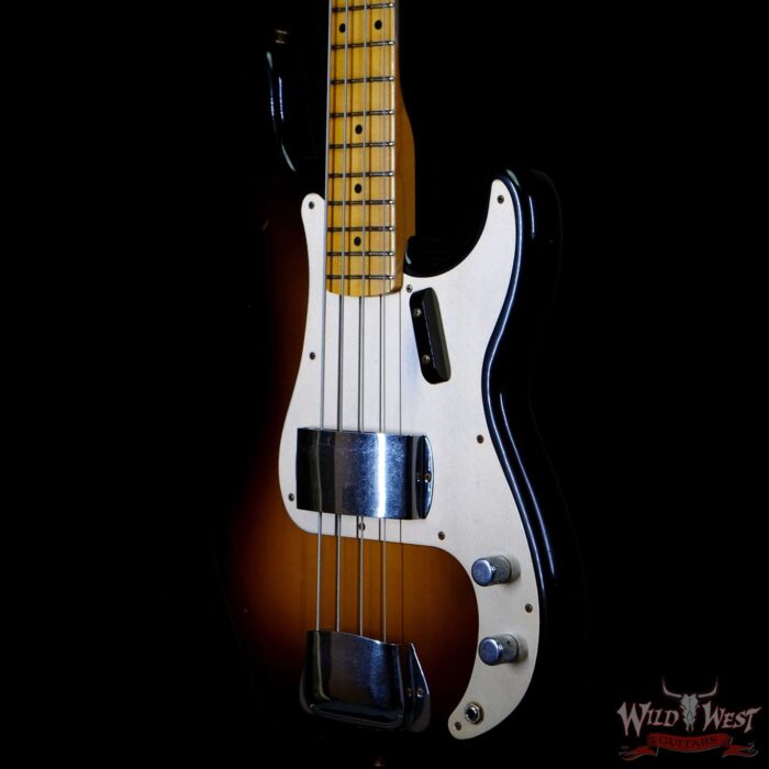 Fender Custom Shop 1957 Precision Bass P-Bass Hand-Wound Pickups Journeyman Relic Wide-Fade 2-Color Sunburst - Image 2