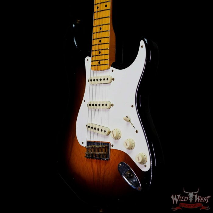 Fender Custom Shop limited Edition 1957 Stratocaster Hardtail Hand-Wound Pickups Journeyman Relic Faded Aged 2 Tone Sunburst - Image 2