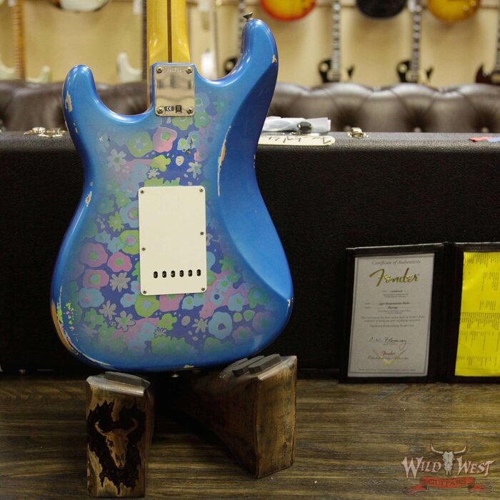 2018 Fender Custom Shop 1957 Stratocaster Relic Maple Neck Blue Flower - Image 9