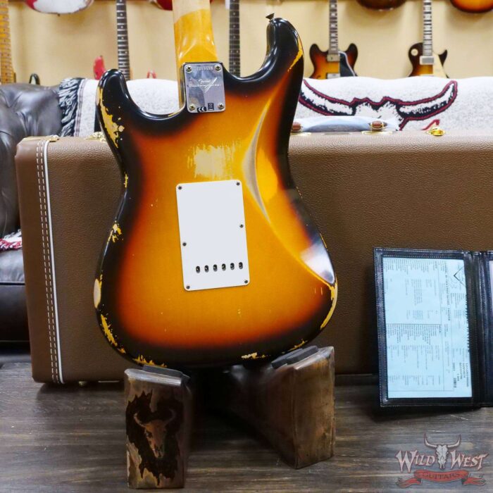 Fender Custom Shop 1959 Stratocaster AAA Rosewood Board Hand-Wound Pickups Heavy Relic Faded Aged Chocolate 3 Tone Sunburst - Image 11