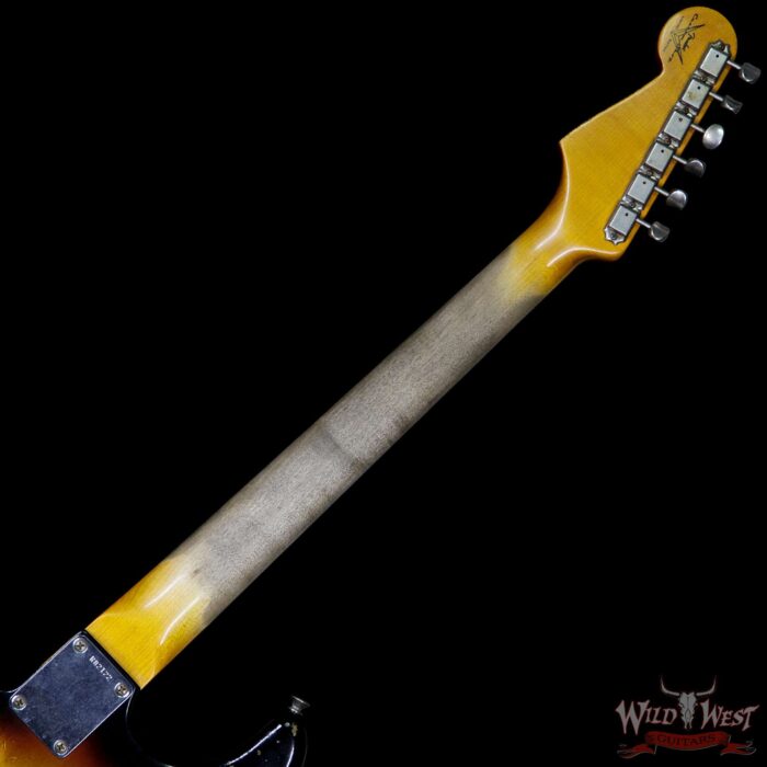 2015 Fender Custom Shop 1960 Stratocaster Relic HSS Floyd Rose Rosewood Fretboard 3 Tone Sunburst - Image 11
