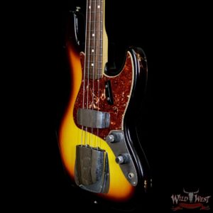 2012 Fender Custom Shop 60s 1960 Jazz Bass Relic Rosewood Fretboard 3 Tone Sunburst - Image 2