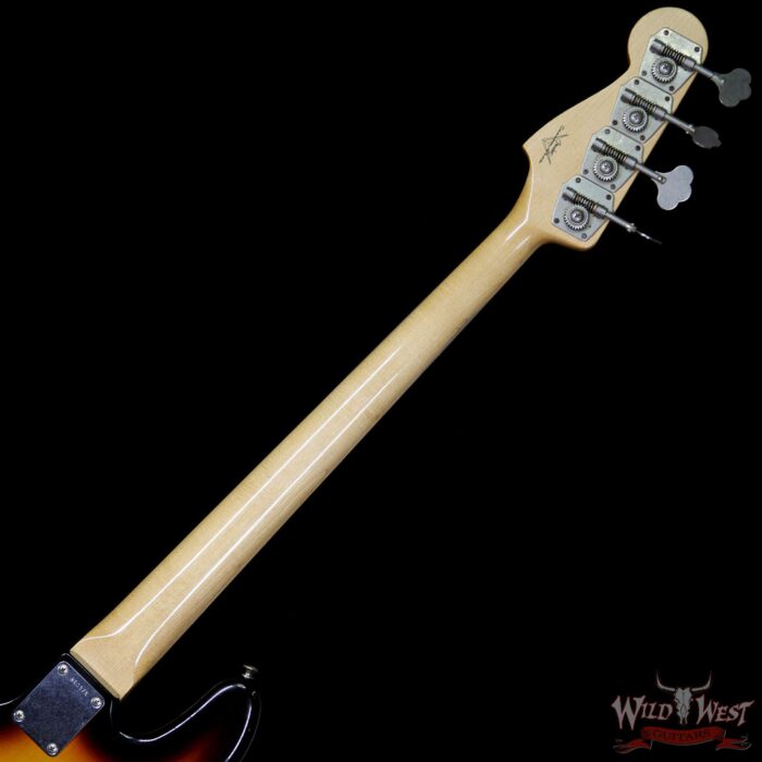 2012 Fender Custom Shop 60s 1960 Jazz Bass Relic Rosewood Fretboard 3 Tone Sunburst - Image 10