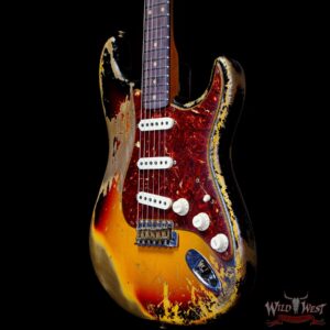 Fender Custom Shop Limited Edition Roasted 1961 Stratocaster AAA Rosewood Slab Board Hand-Wound Pickups Super Heavy Relic Aged 3 Tone Sunburst - Image 2
