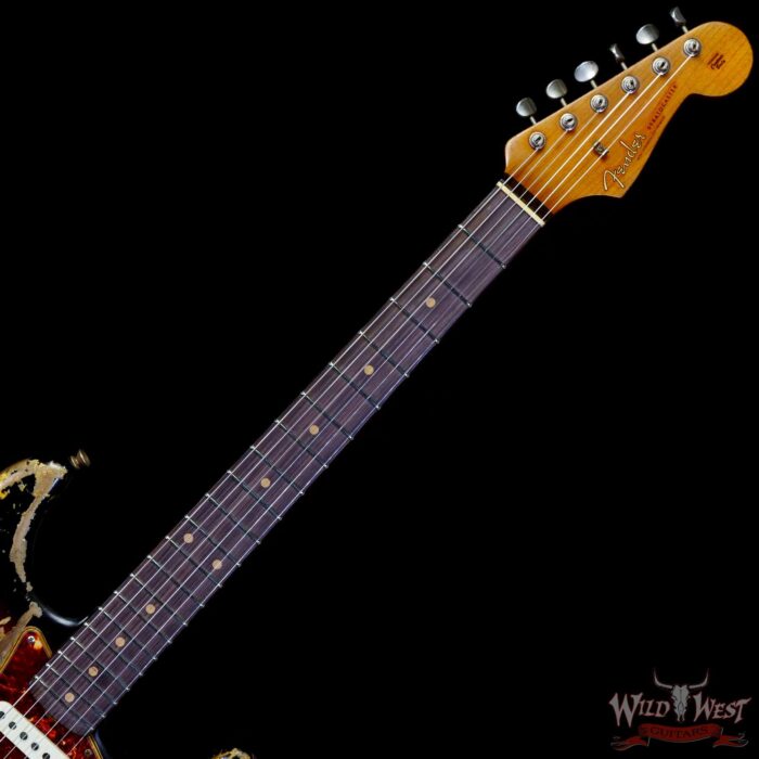 Fender Custom Shop Limited Edition Roasted 1961 Stratocaster AAA Rosewood Slab Board Hand-Wound Pickups Super Heavy Relic Aged 3 Tone Sunburst - Image 4