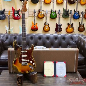 Fender Custom Shop Limited Edition Roasted 1961 Stratocaster AAA Rosewood Slab Board Hand-Wound Pickups Super Heavy Relic Aged 3 Tone Sunburst - Image 6