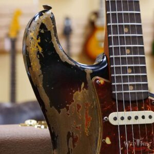 Fender Custom Shop Limited Edition Roasted 1961 Stratocaster AAA Rosewood Slab Board Hand-Wound Pickups Super Heavy Relic Aged 3 Tone Sunburst - Image 9