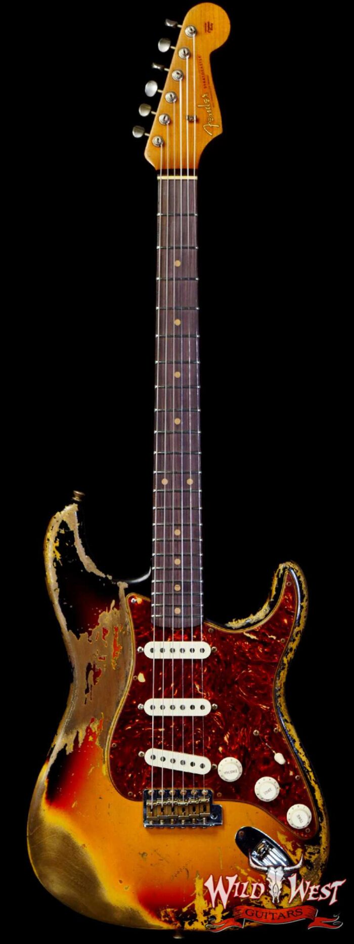 Fender Custom Shop Limited Edition Roasted 1961 Stratocaster AAA Rosewood Slab Board Hand-Wound Pickups Super Heavy Relic Aged 3 Tone Sunburst - Image 1
