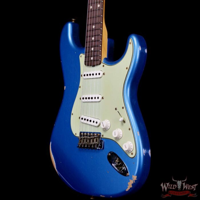 Fender Custom Shop 1962 Stratocaster Hand-Wound Pickups AAA Dark Rosewood Slab Board Relic Lake Placid Blue 7.65 LBS - Image 2