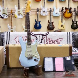 Fender Custom Shop 1962 Stratocaster Hand-Wound Pickups AAA Dark Rosewood Slab Board Relic Sonic Blue 7.65 LBS - Image 6