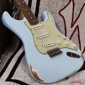 Fender Custom Shop 1962 Stratocaster Hand-Wound Pickups AAA Dark Rosewood Slab Board Relic Sonic Blue 7.65 LBS - Image 8