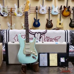 Fender Custom Shop 1962 Stratocaster Hand-Wound Pickups AAA Dark Rosewood Slab Board Relic Surf Green 7.50 LBS - Image 6