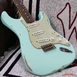 Fender Custom Shop 1962 Stratocaster Hand-Wound Pickups AAA Dark Rosewood Slab Board Relic Surf Green 7.50 LBS - Image 8