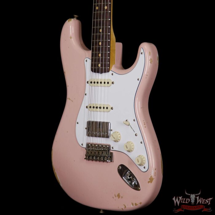 Fender Custom Shop 1962 Stratocaster HSS EVH Pickup Relic Rosewood Fingerboard Shell Pink - Image 2