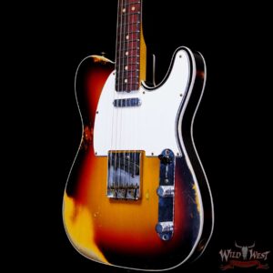 Fender Custom Shop 1962 Telecaster Custom Rosewood Slab Board Hand-Wound Pickups Heavy Relic 3 Tone Sunburst - Image 2