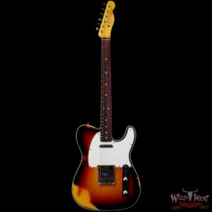 Fender Custom Shop 1962 Telecaster Custom Rosewood Slab Board Hand-Wound Pickups Heavy Relic 3 Tone Sunburst - Image 3