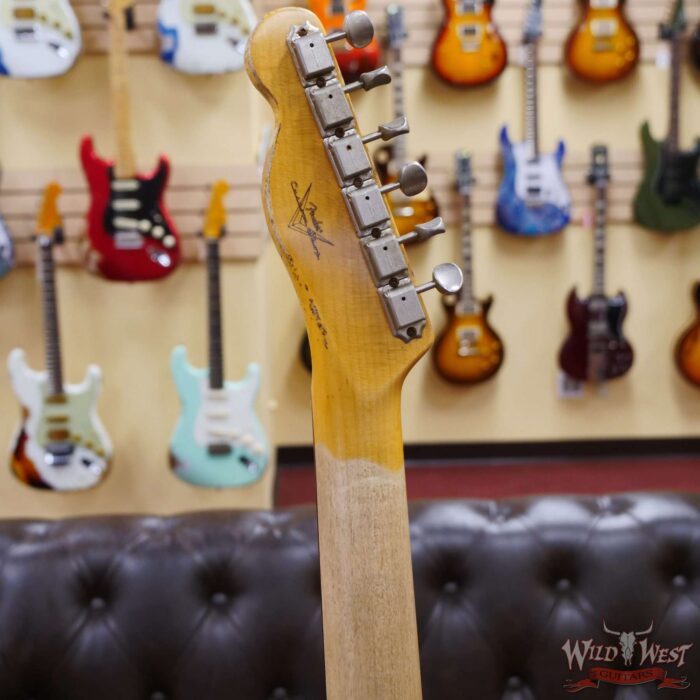 Fender Custom Shop 1962 Telecaster Custom Rosewood Slab Board Hand-Wound Pickups Heavy Relic 3 Tone Sunburst - Image 11