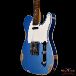 Fender Custom Shop 1962 Telecaster Custom Rosewood Slab Board Hand-Wound Pickups Relic Lake Placid Blue - Image 2