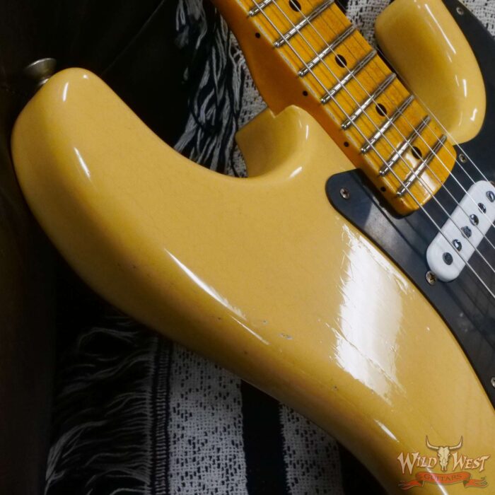 Fender Custom Shop Limited Edition 70th Anniversary 1954 Stratocaster Journeyman Relic Nocaster Blonde with Black Pickguard 7.50 LBS - Image 9