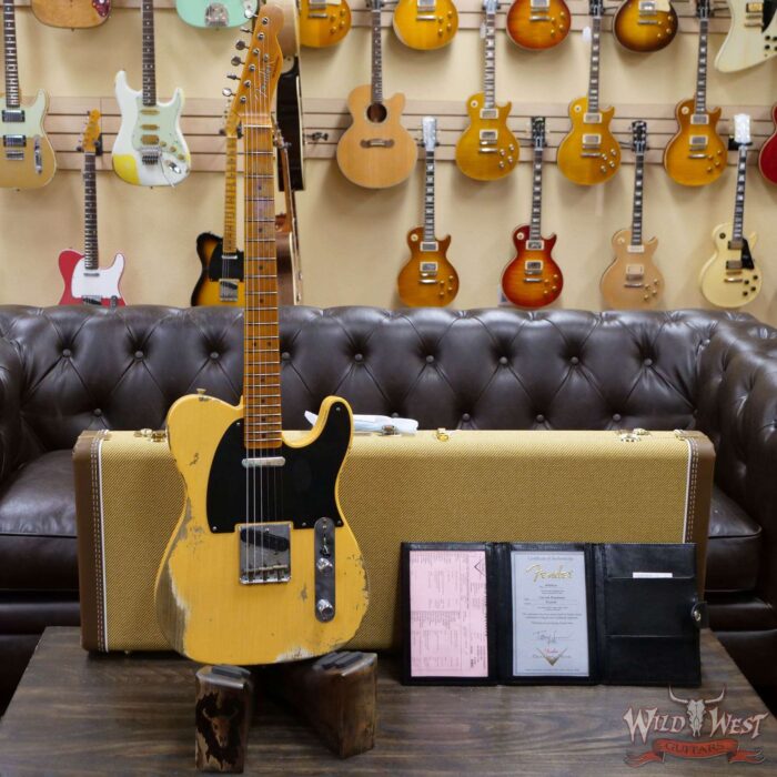 Fender Custom Shop 70th Anniversary Broadcaster Heavy Relic Aged Nocaster Blonde Hand-Wound Pickups R106066 - Image 6