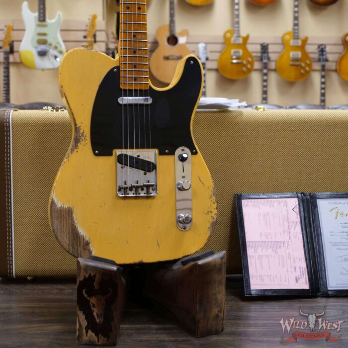 Fender Custom Shop 70th Anniversary Broadcaster Heavy Relic Aged Nocaster Blonde Hand-Wound Pickups R105823 - Image 8