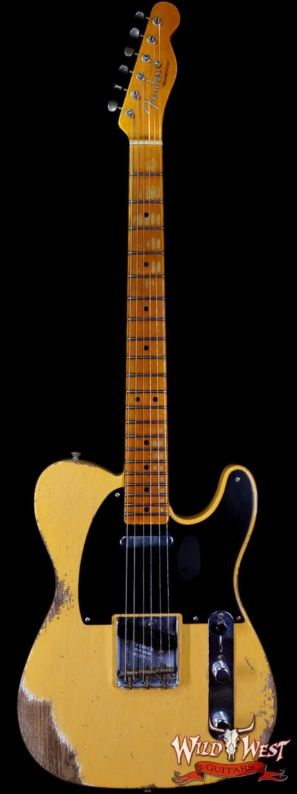Fender Custom Shop 70th Anniversary Broadcaster Heavy Relic Aged Nocaster Blonde Hand-Wound Pickups R105823