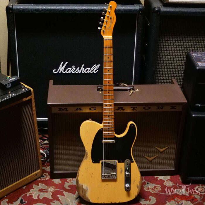 Fender Custom Shop 70th Anniversary Broadcaster Heavy Relic Aged Nocaster Blonde Hand-Wound Pickups R105842 - Image 6