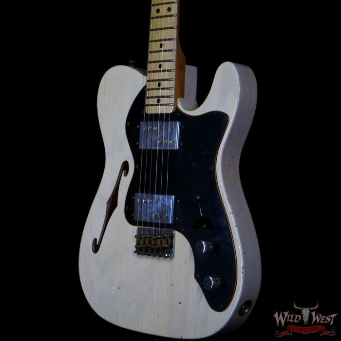 Fender Custom Shop Limited Edition ‘72 Telecaster Thinline HH Journeyman Relic Maple Neck Aged White Blonde - Image 2