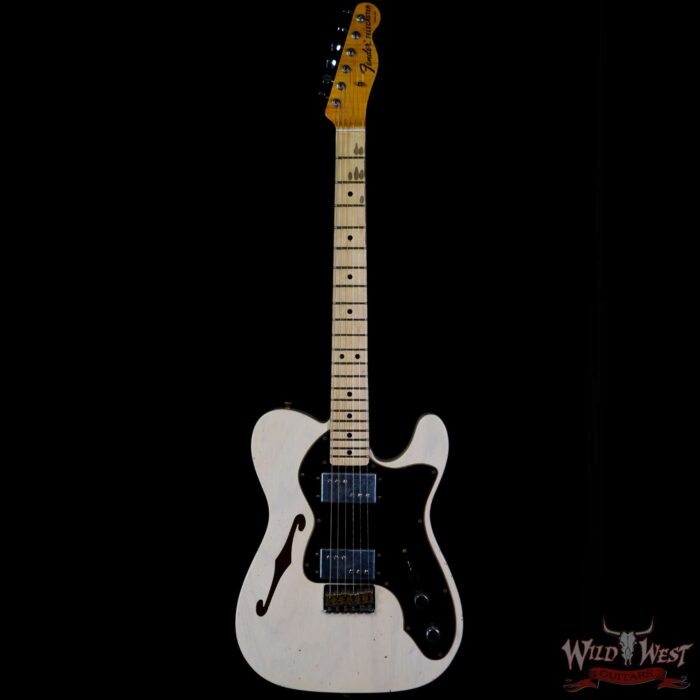 Fender Custom Shop Limited Edition ‘72 Telecaster Thinline HH Journeyman Relic Maple Neck Aged White Blonde - Image 3