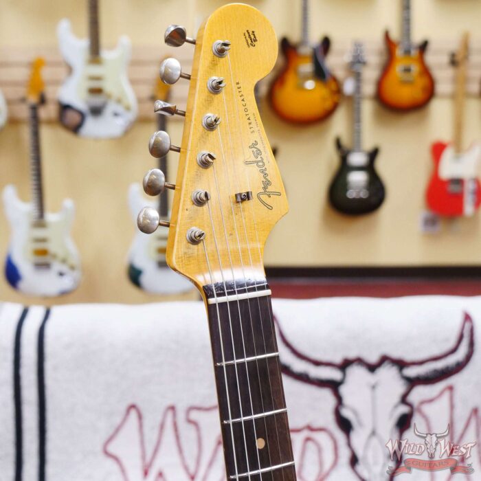 Fender Custom Shop Andy Hicks Masterbuilt 1961 Stratocaster Hardtail Brazilian Rosewood Slab Board Relic 3 Tone Sunburst - Image 7