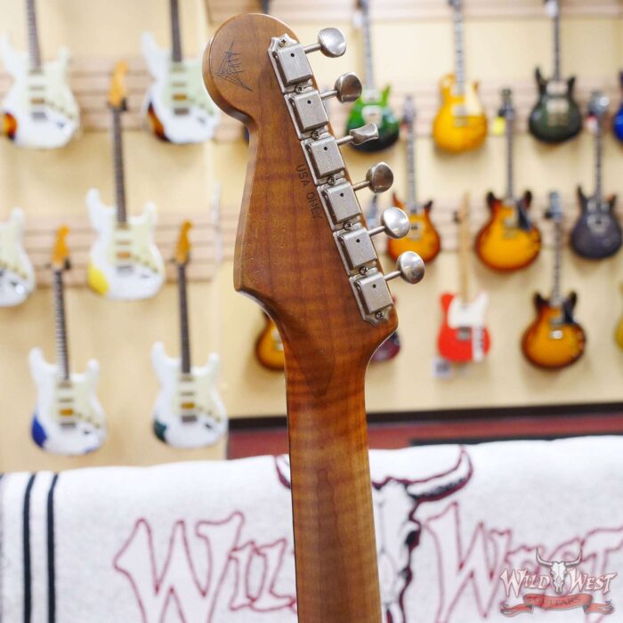 Fender Custom Shop Andy Hicks Masterbuilt 1961 Stratocaster Roasted Flame Maple Neck Brazilian Rosewood Board Relic Shoreline Gold - Image 11