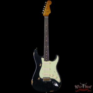 Fender Custom Shop Andy Hicks Masterbuilt 1961 Stratocaster Roasted Flame Maple Neck Brazilian Rosewood Board Relic Black - Image 3
