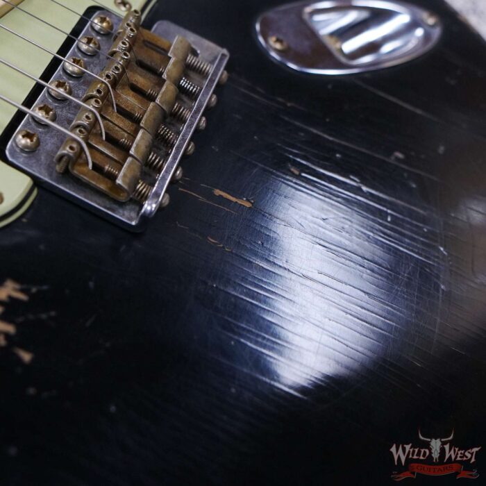 Fender Custom Shop Andy Hicks Masterbuilt 1961 Stratocaster Roasted Flame Maple Neck Brazilian Rosewood Board Relic Black - Image 9