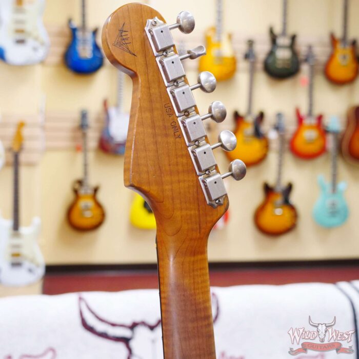 Fender Custom Shop Andy Hicks Masterbuilt 1961 Stratocaster Roasted Flame Maple Neck Brazilian Rosewood Board Relic Black - Image 11