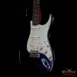 Fender Custom Shop Andy Hicks Masterbuilt 1961 Stratocaster Roasted Flame Maple Neck Brazilian Rosewood Board Relic Black - Image 2
